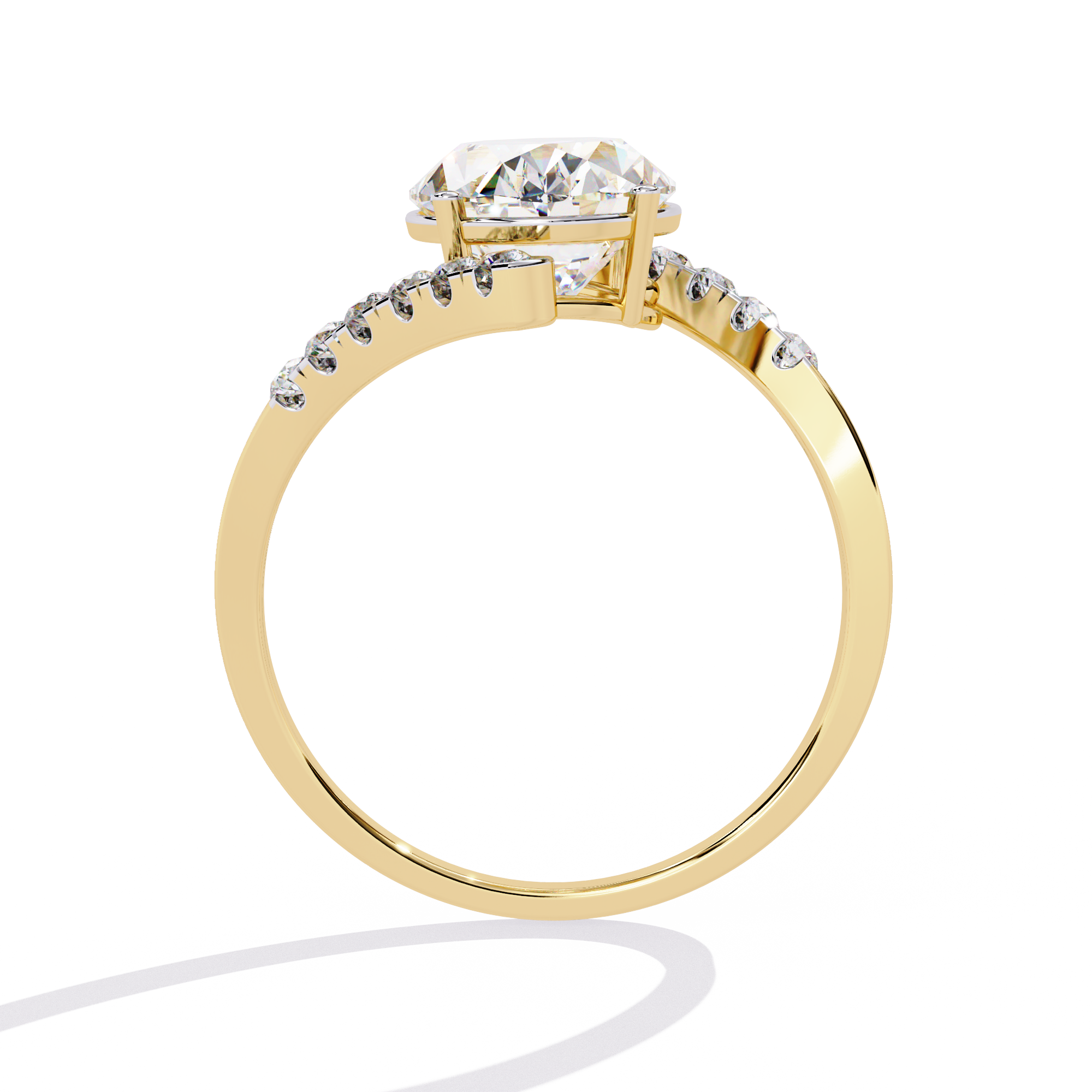 2.41 Ct Twisted Lab Diamond Ring in 14k Gold – Solitairekart